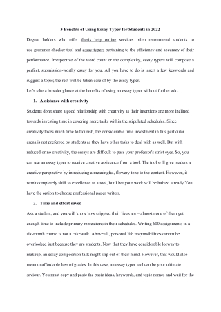 3 Benefits of Using Essay Typer for Students in 2022