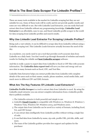 What Is The Best Data Scraper For LinkedIn Profiles