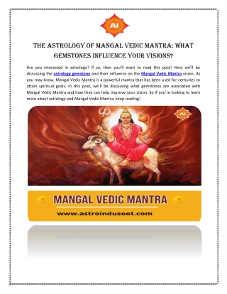 The Astrology of Mangal Vedic Mantra What Gemstones Influence Your Visions