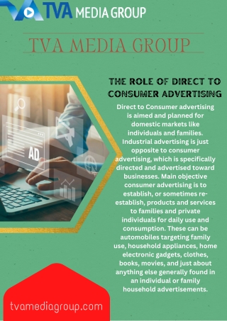 The Role of Direct To Consumer Advertising