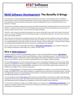 Attsoftware MLM Software Development