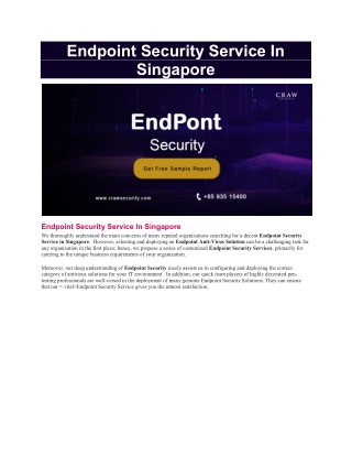 Endpoint Security Service In Singapore