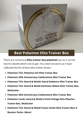 Best Pokemon Elite Trainer Box