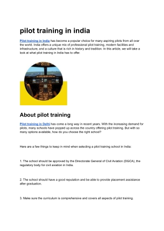 pilot training in delhi