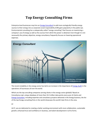 Top Energy Consulting Firms