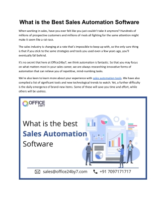 What is the Best Sales Automation Software