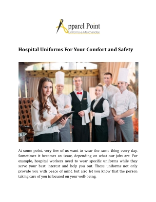 Hospital Uniforms For Your Comfort and Safety