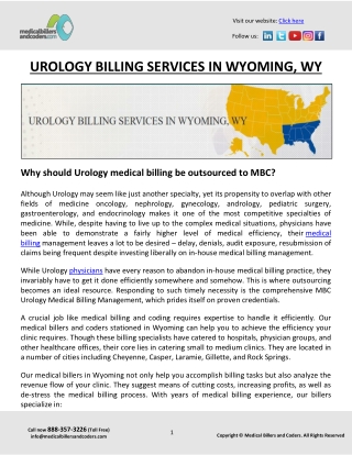 UROLOGY BILLING SERVICES IN WYOMING, WY