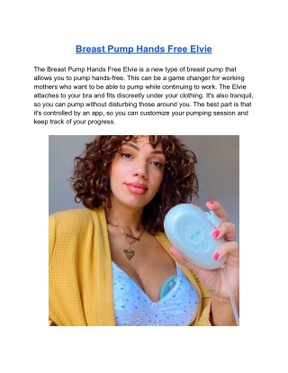 Breast Pump Hands Free Elvie