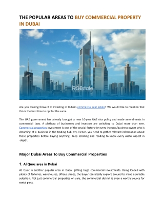 Market Trends_ The popular areas to buy commercial property in Dubai