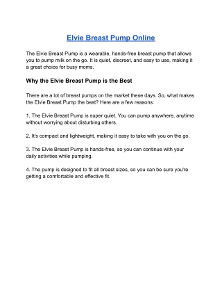 Elvie Breast Pump Online