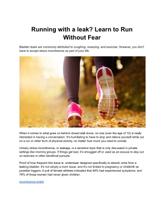 Running with a leak