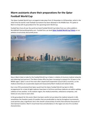 Marm assistants share their preparations for the Qatar Football World Cup