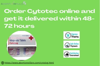 Order Cytotec online and get it delivered within 48-72 hours