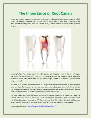The Importance of Root Canals