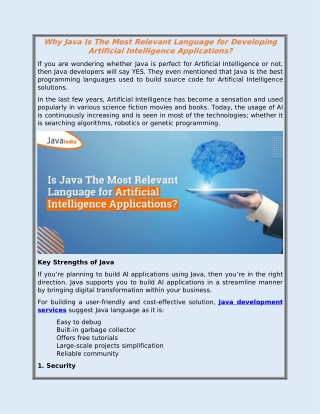 Why Java Is The Most Relevant Language for Developing Artificial Intelligence Applications?