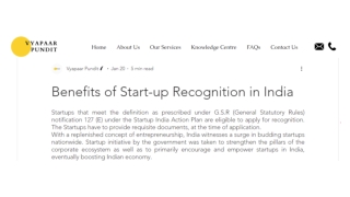 Benefits of startup india registration