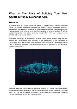 What Is The Price of Building Your Own Cryptocurrency Exchange App_