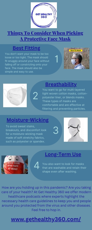 Things To Consider When Picking A Protective Face Mask