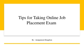 Tips for Taking Online Job Placement Exam