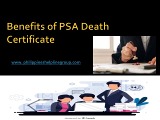 Benefits of PSA Death Certificate