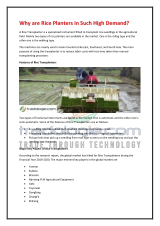 Why are rice planters in such high demand.docx