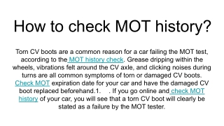 How to check MOT history_