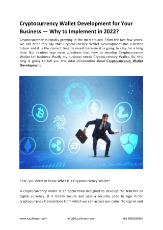 Cryptocurrency Wallet Development for Your Business - why to implement in 2022?
