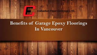 Benefits Of Garage Epoxy Floorings In Vancouver