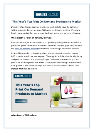 This Year's Top Print On Demand Products to Market