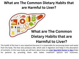 Which typical dietary practises affect the liver?