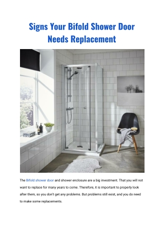 Signs Your Bifold Shower Door Needs Replacement