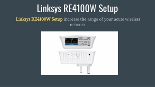 Linksys RE4100W Setup