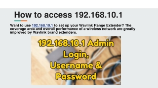 How to access 192.168.10.1