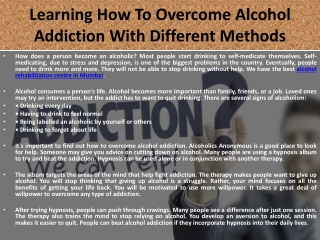 alcohol Rehabilitation Centre in Mumbai