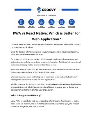 PWA vs React Native_ Which is Better For Web Application