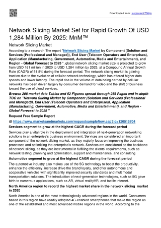 Network Slicing Market To Achieve A High CAGR Of 51.5% During Forecast Period