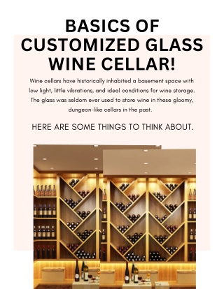 Basics of Customized Glass Wine Cellar