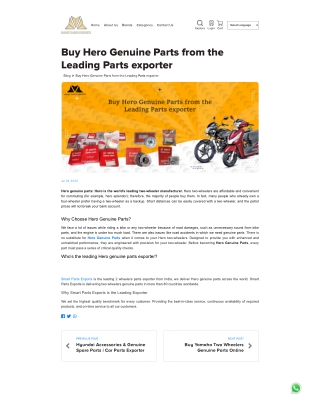Buy Hero Genuine Parts from the Leading Parts exporter smart parts exports