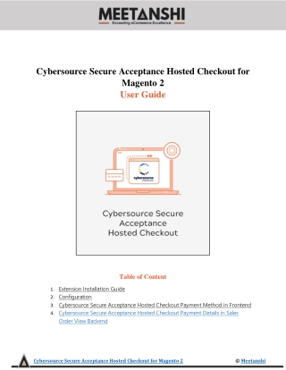 Magento 2 Cybersource Secure Acceptance Hosted Checkout