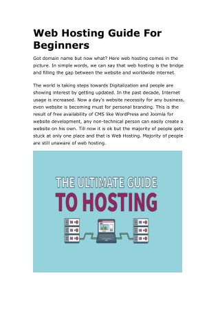 Web Hosting Guide For Beginners - Host IT Smart