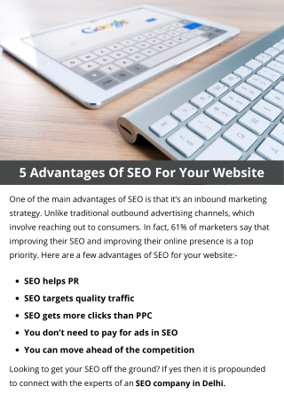 5 Advantages Of SEO For Your Website