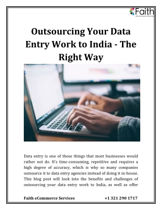 Outsourcing Your Data Entry Work to India – The Right Way