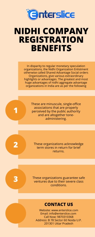 Nidhi Company Registration Benefits | Enterslice
