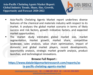 Asia-Pacific Chelating Agents Market Insights 2020: Trends, Size, CAGR