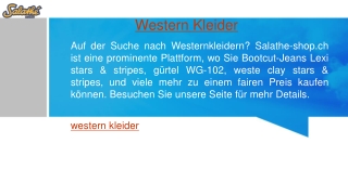 Western Kleider  Salathe-shop.ch