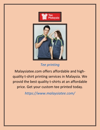 Tee printing