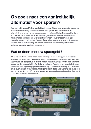Alternatief voor sparen