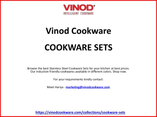 COOKWARE SETS - Vinod Cookware