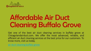 Affordable Air Duct Cleaning Buffalo Grove  Chicagoland Air Duct